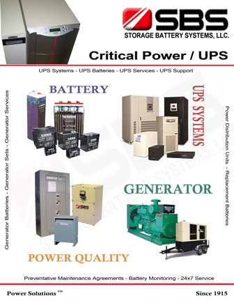 Critical power UPS catalog cover
