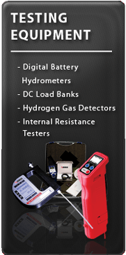 Stationary battery testing equipment