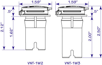 WaterWise battery watering cap dimensions and drawing