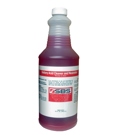 bottle of battery cleaner and acid neutralizer