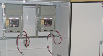 battery cabinet with chargers and DC cables